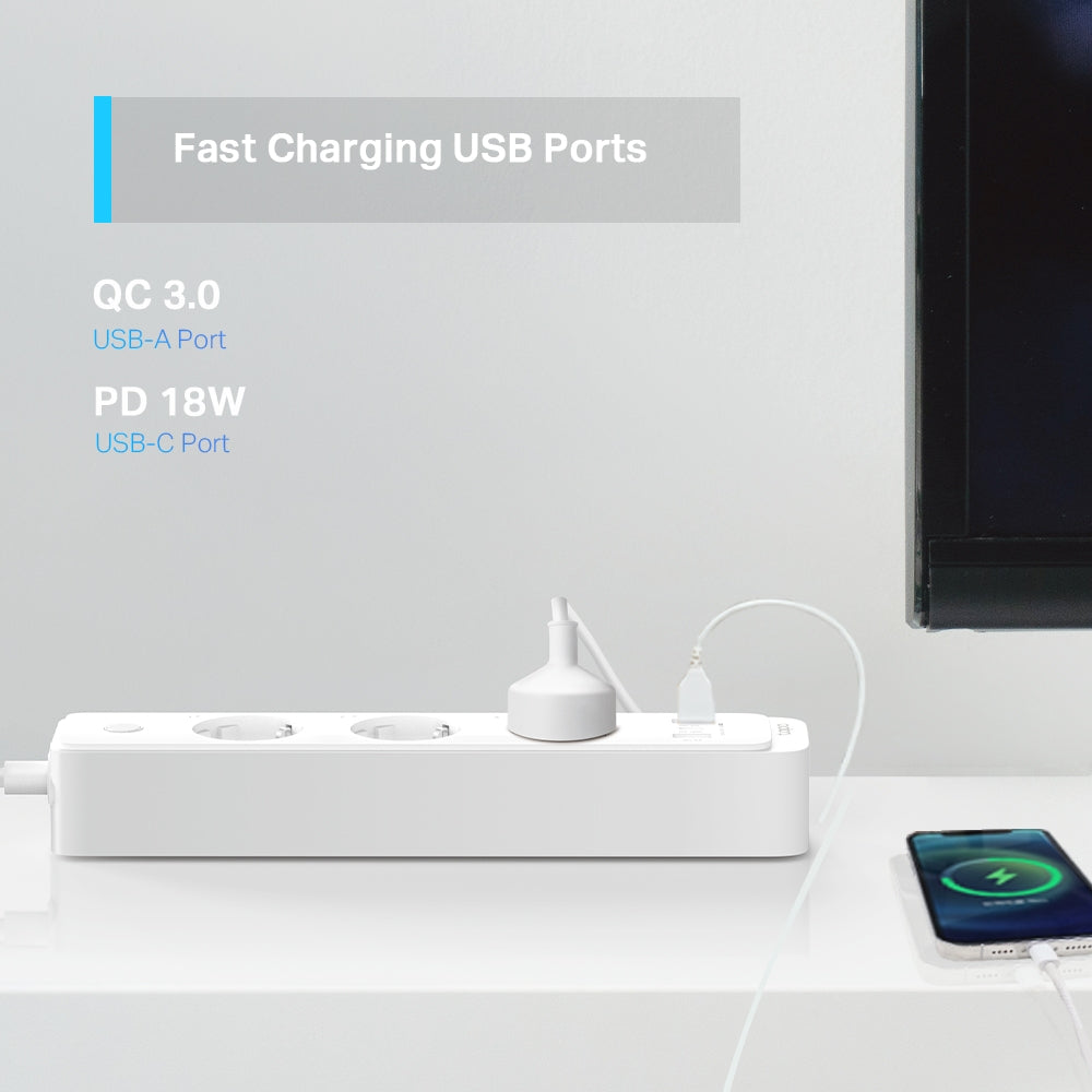 Tapo P300 - Régua de 3 Tomadas Inteligente Wi-Fi
