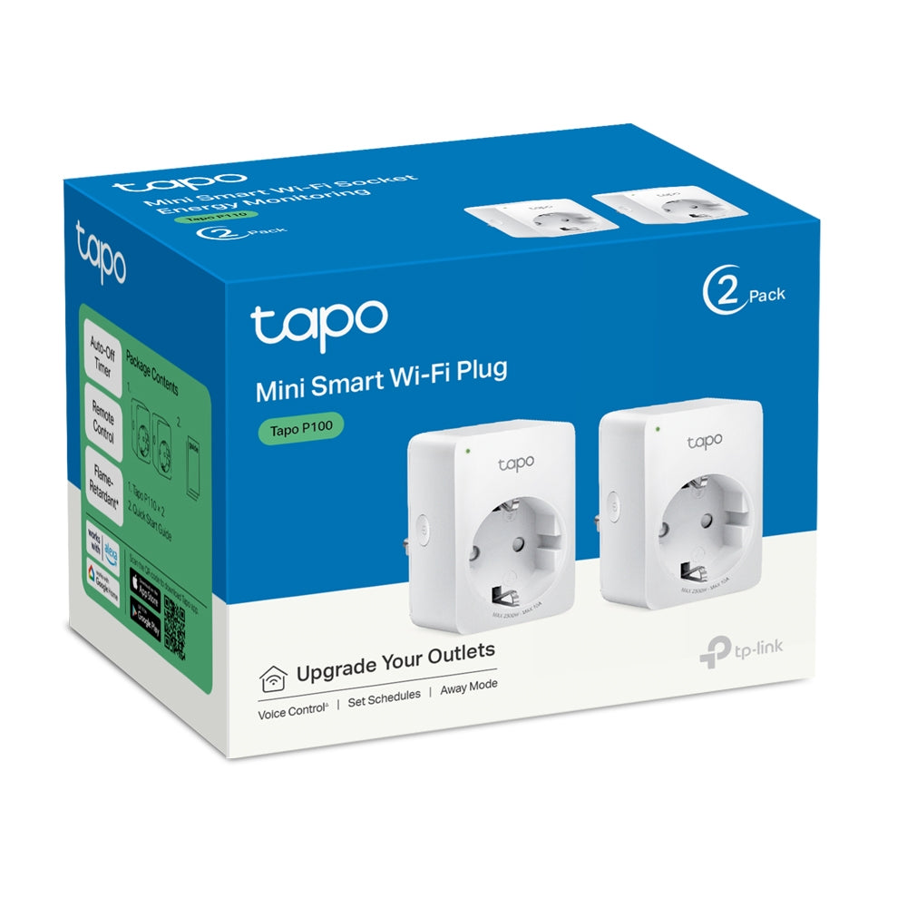 Tapo P100(2-pack) - Mini Tomada Inteligente Wi-Fi Kit 2 Unidades
