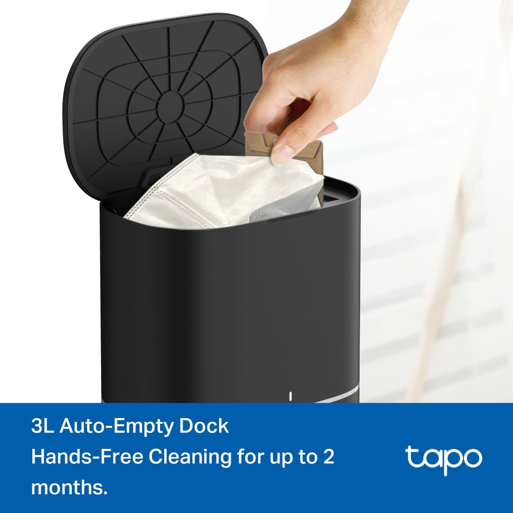 Tapo RV30 Max Plus - Robot Aspirador e Mopa com Hiper Sucção 5300Pa + Doca Auto-Esvaziamento Inteligente